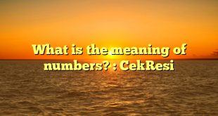 What is the meaning of numbers? : CekResi