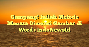 Gampang! Inilah Metode Menata Dimensi Gambar di Word : IndoNewsId