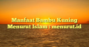 Manfaat Bambu Kuning Menurut Islam : menurut.id
