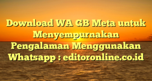 Download WA GB Meta untuk Menyempurnakan Pengalaman Menggunakan Whatsapp : editoronline.co.id